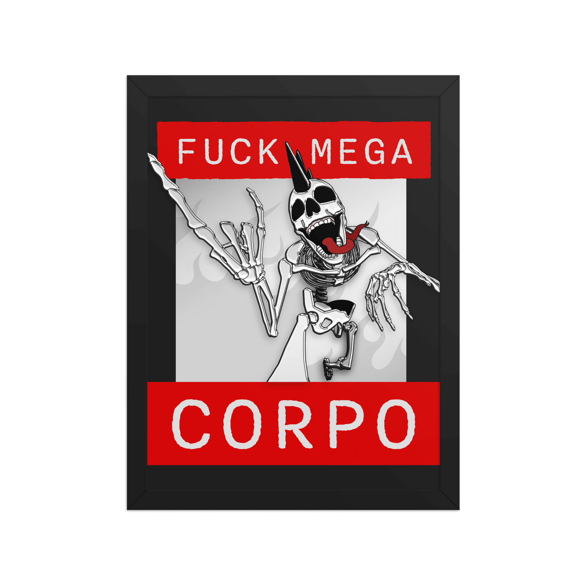 Fuck Mega Corpo Framed Poster - NeoRebellion
