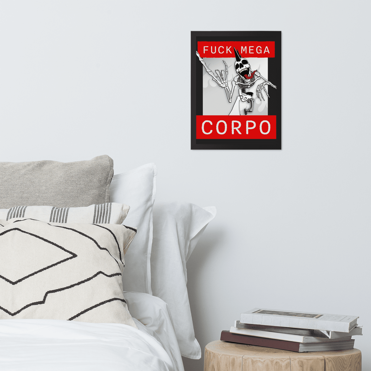 Fuck Mega Corpo Framed Poster - NeoRebellion