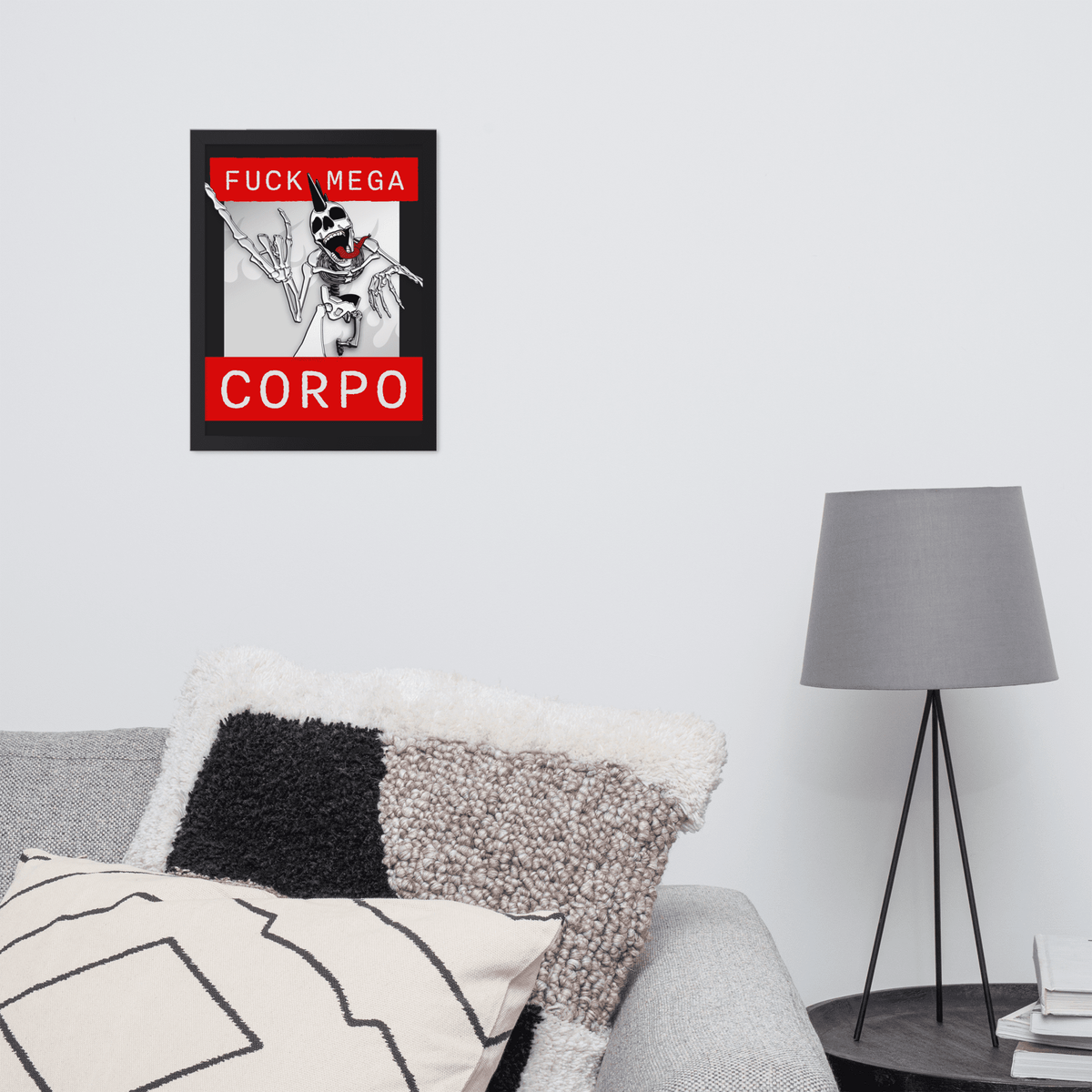 Fuck Mega Corpo Framed Poster - NeoRebellion