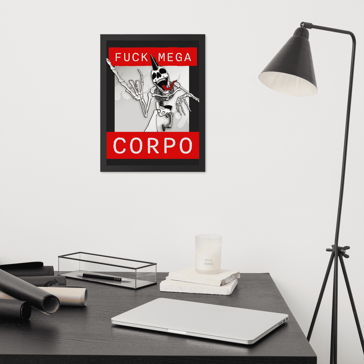 Fuck Mega Corpo Framed Poster - NeoRebellion