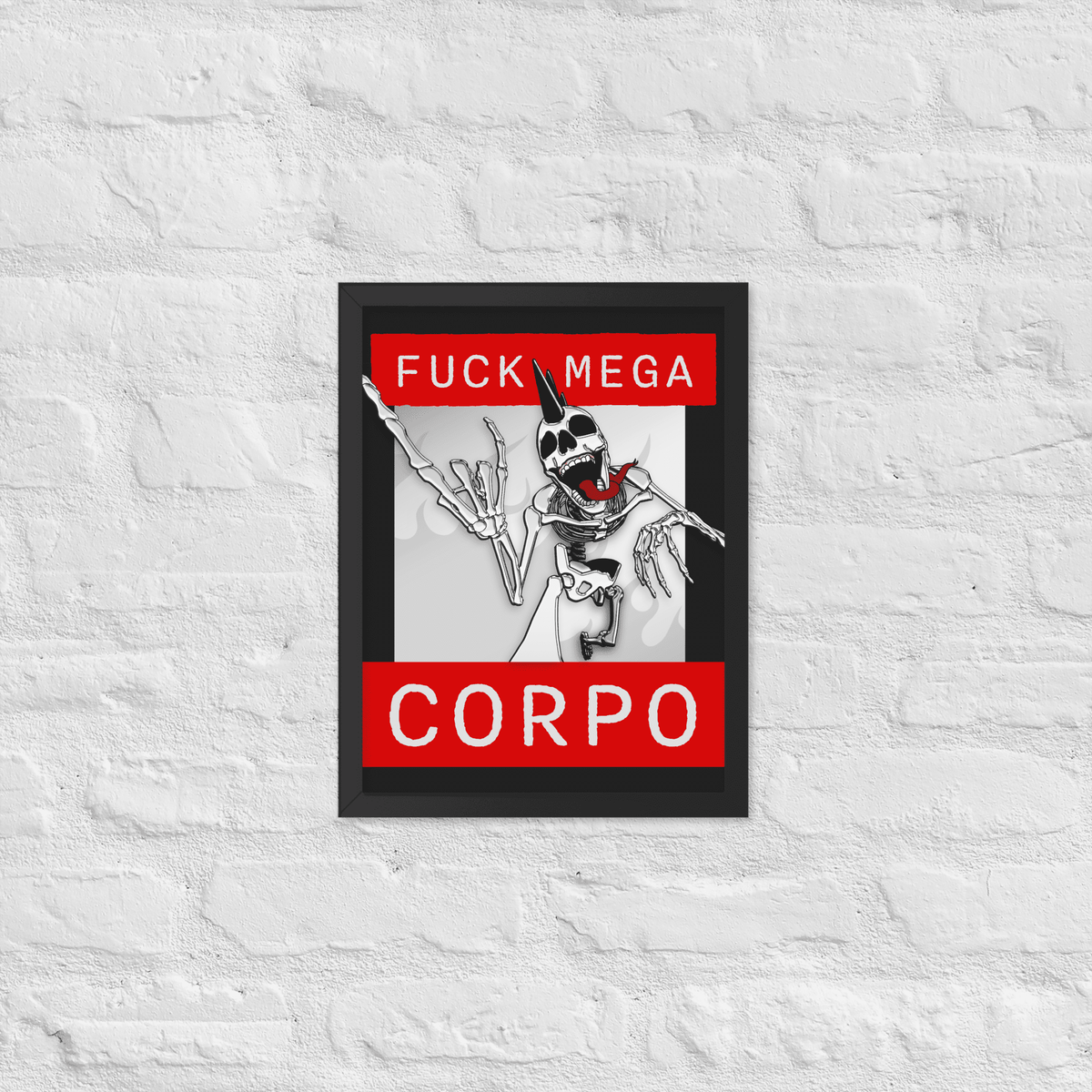 Fuck Mega Corpo Framed Poster - NeoRebellion