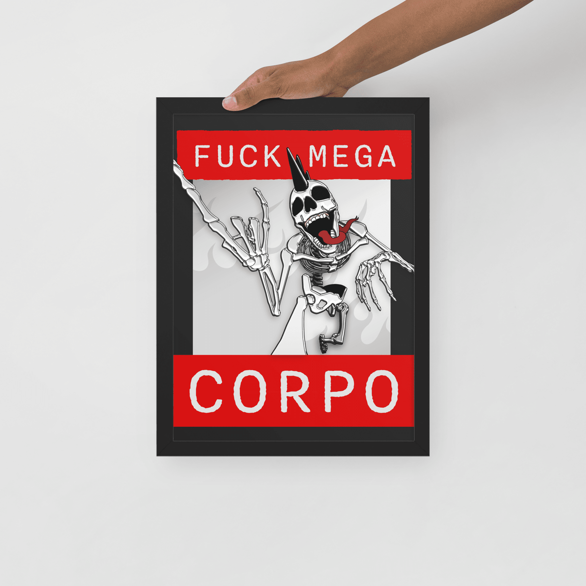 Fuck Mega Corpo Framed Poster - NeoRebellion