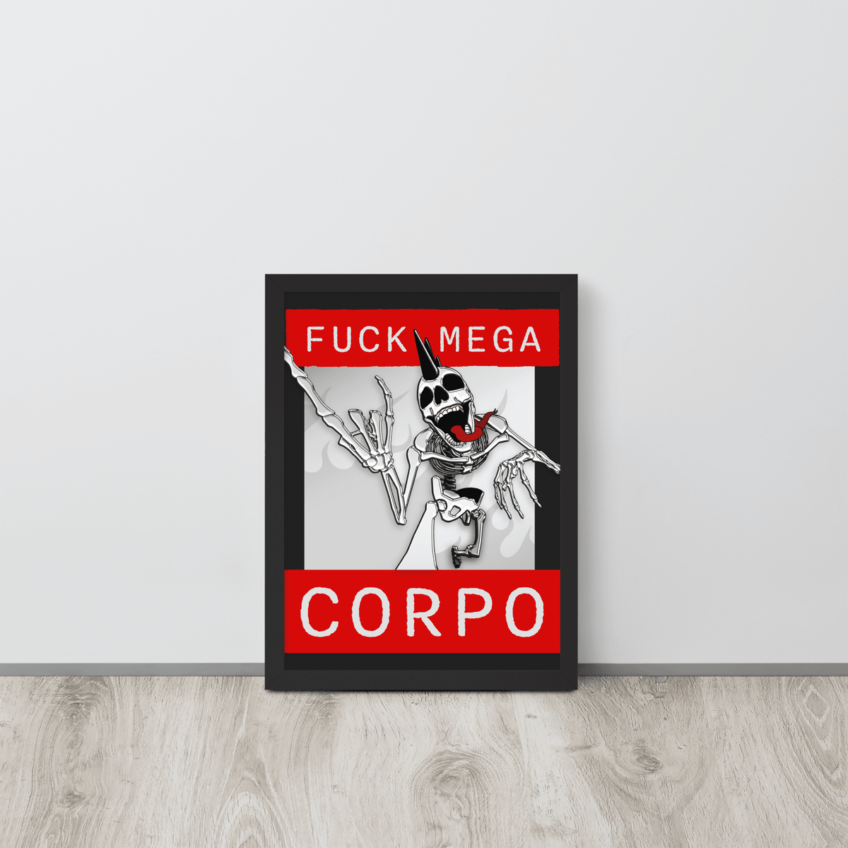 Fuck Mega Corpo Framed Poster - NeoRebellion