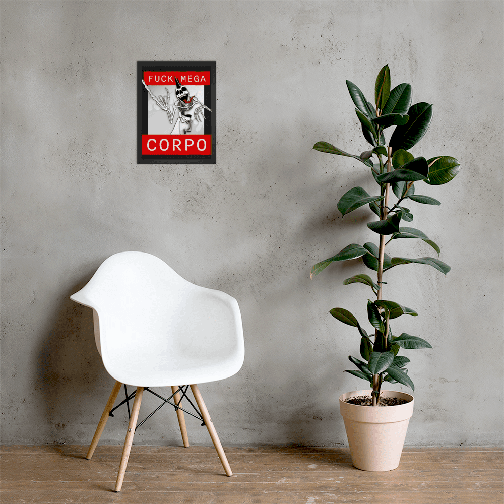 Fuck Mega Corpo Framed Poster - NeoRebellion