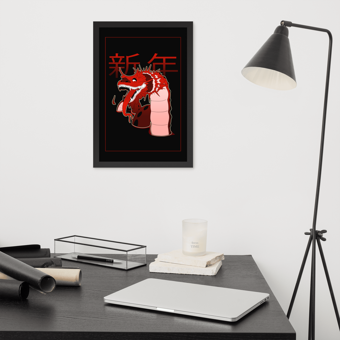 Long Millennium Dragon Framed Poster