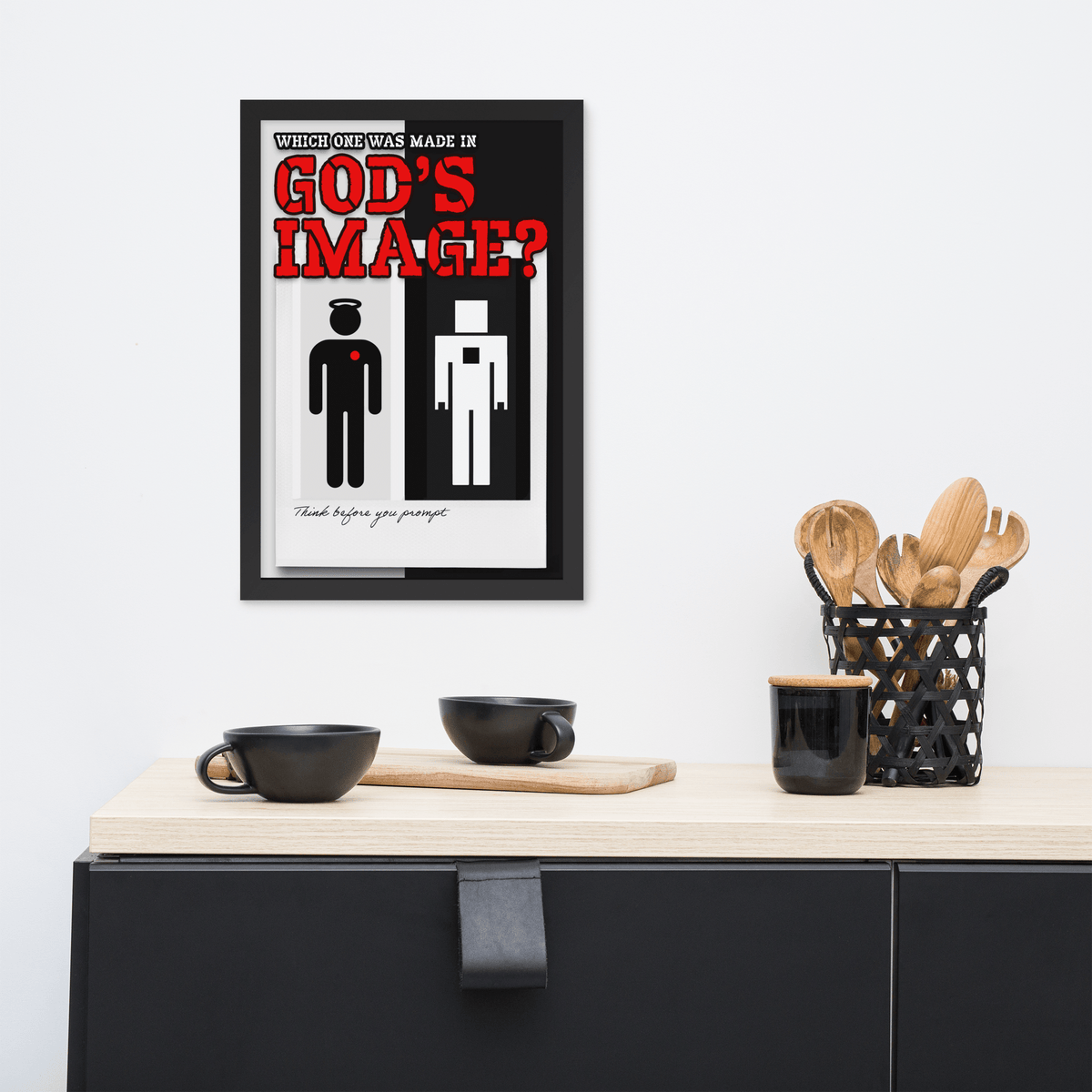 Think Before You Prompt Framed Poster - NeoRebellion