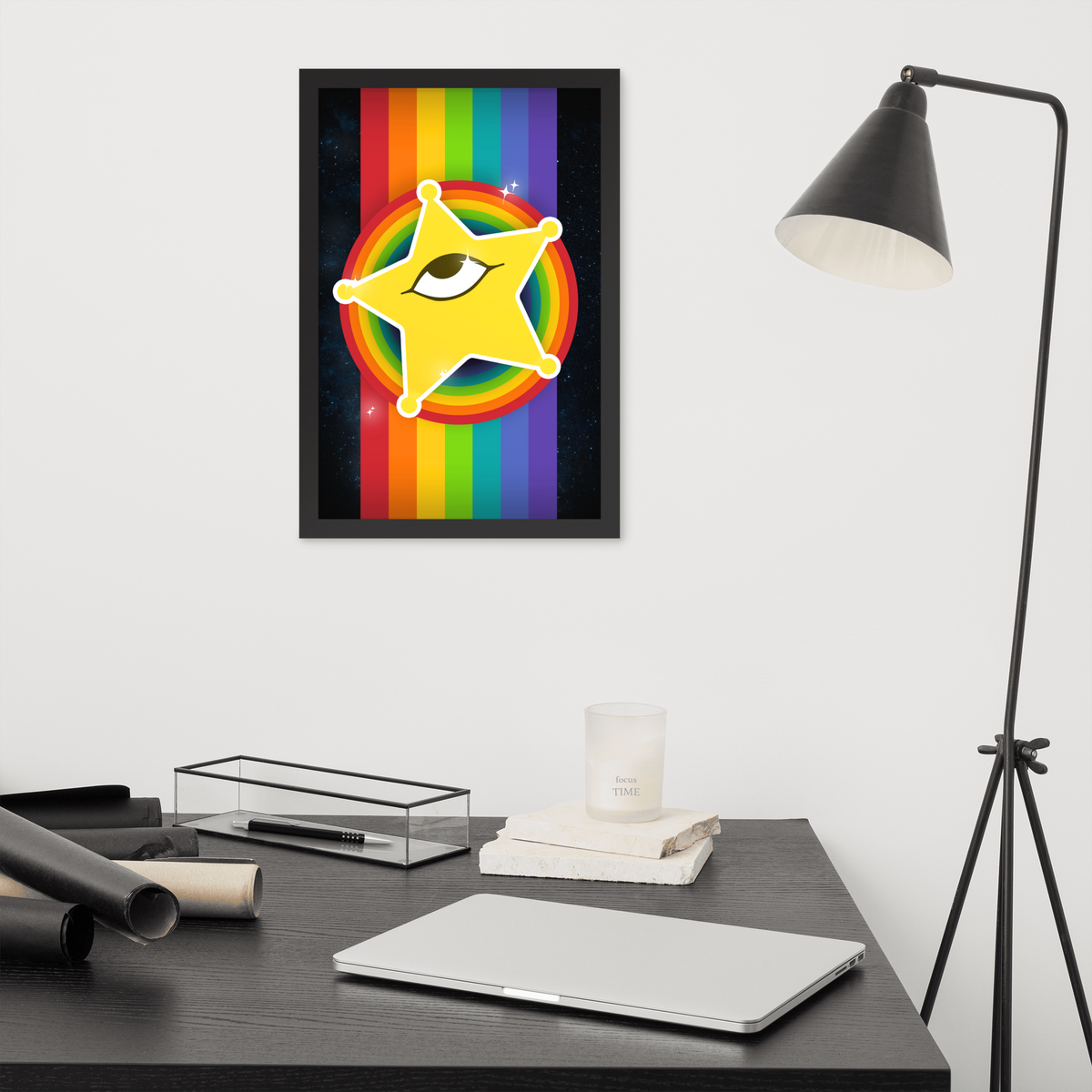 Rainbow Superstar Framed Poster
