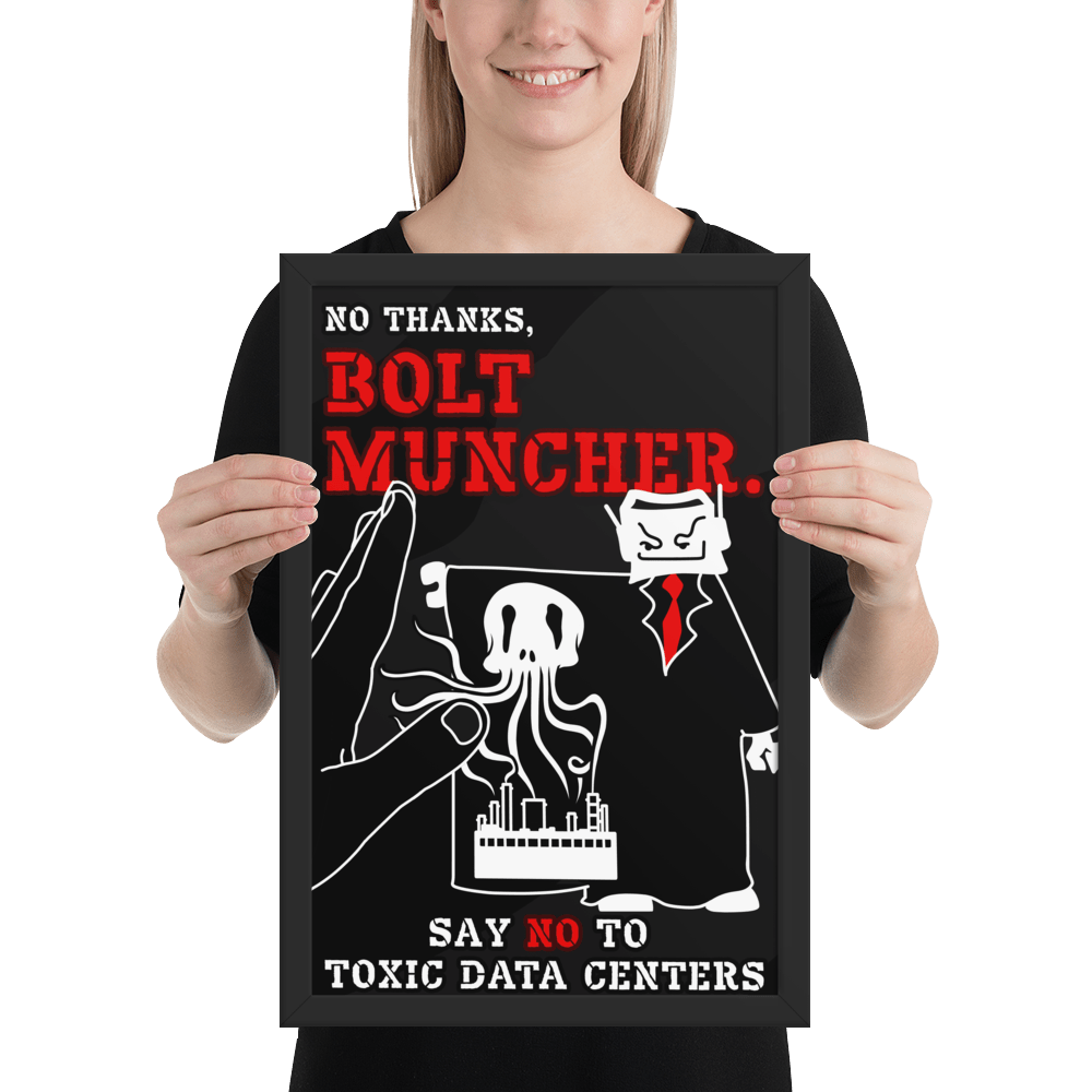 No Thanks, BOLT MUNCHER Framed Poster - NeoRebellion