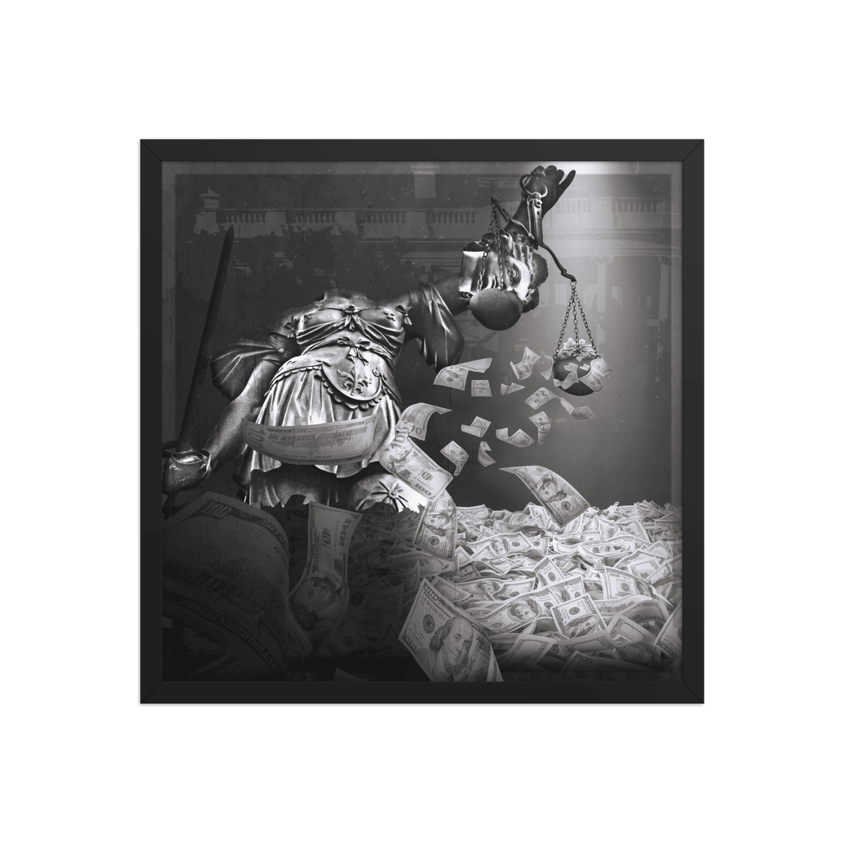 Justice Painted Green Framed Poster - NeoRebellion