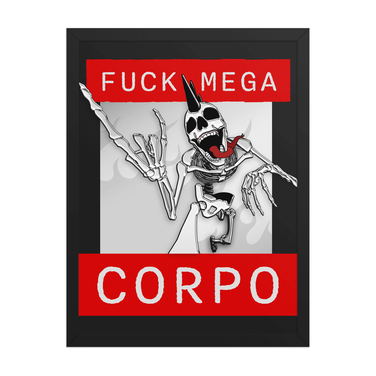 Fuck Mega Corpo Framed Poster - NeoRebellion