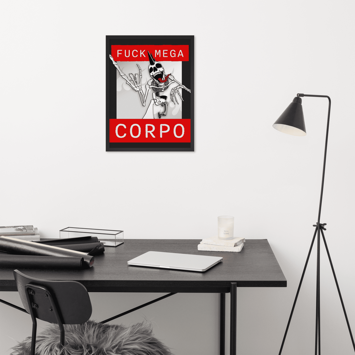 Fuck Mega Corpo Framed Poster - NeoRebellion
