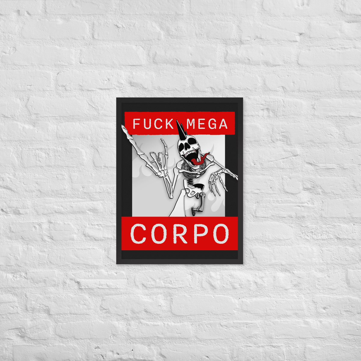 Fuck Mega Corpo Framed Poster - NeoRebellion