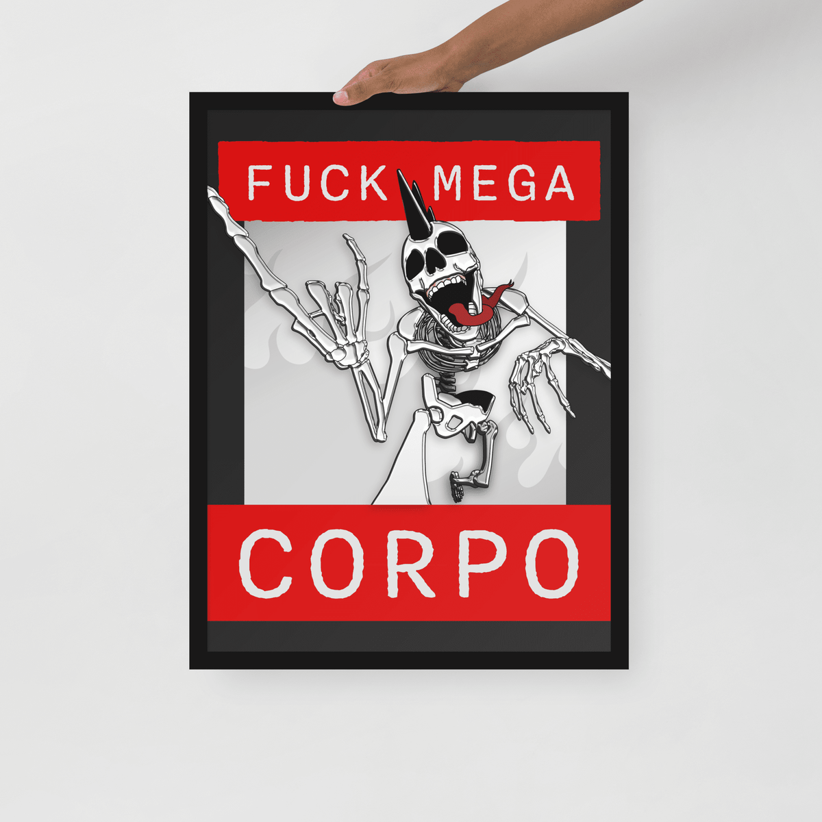 Fuck Mega Corpo Framed Poster - NeoRebellion