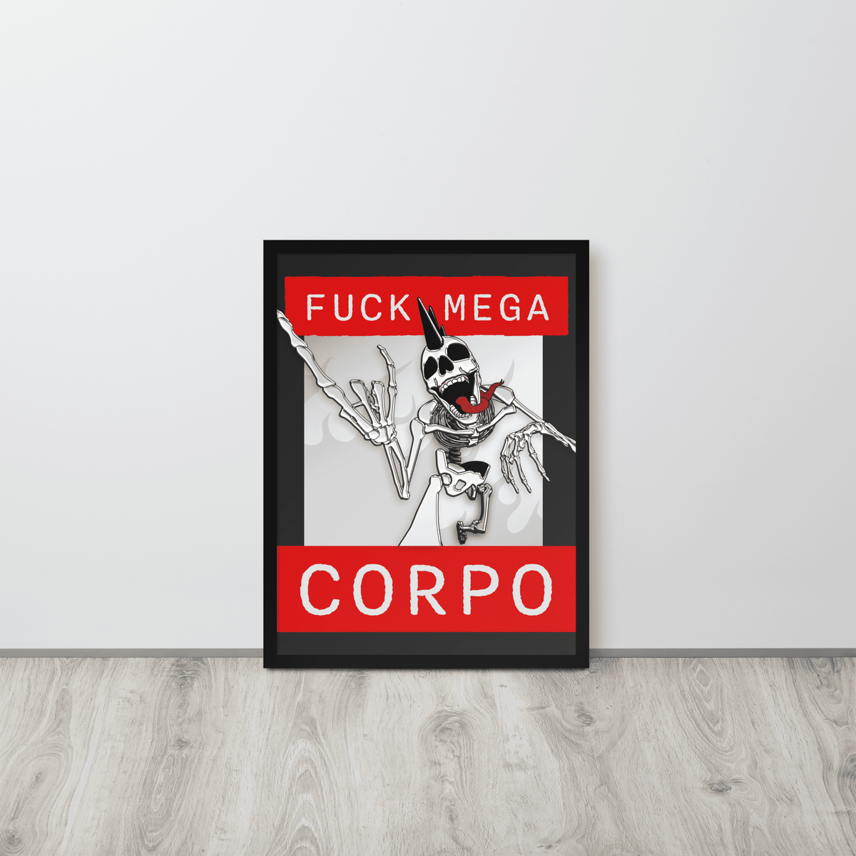 Fuck Mega Corpo Framed Poster - NeoRebellion