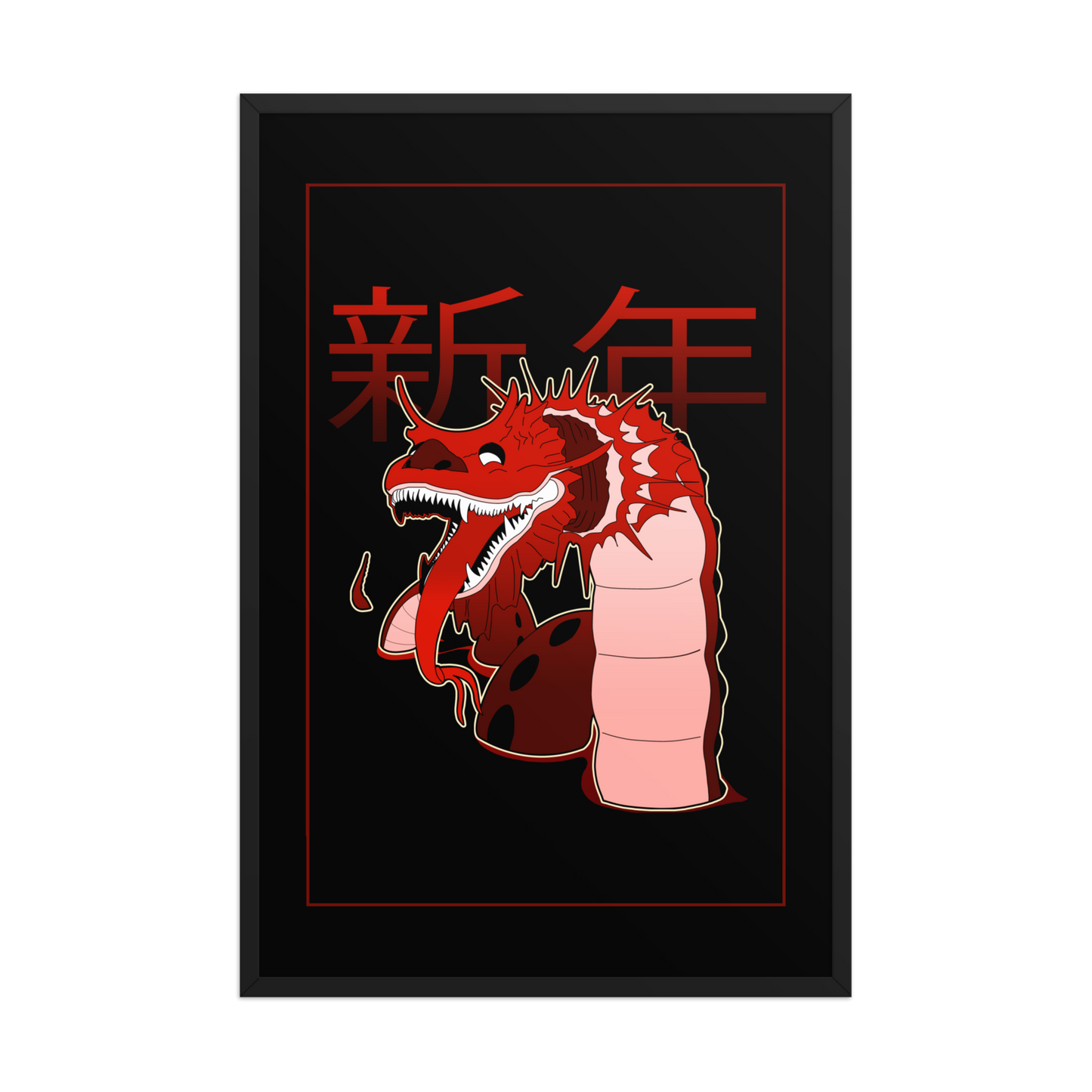 Long Millennium Dragon Framed Poster