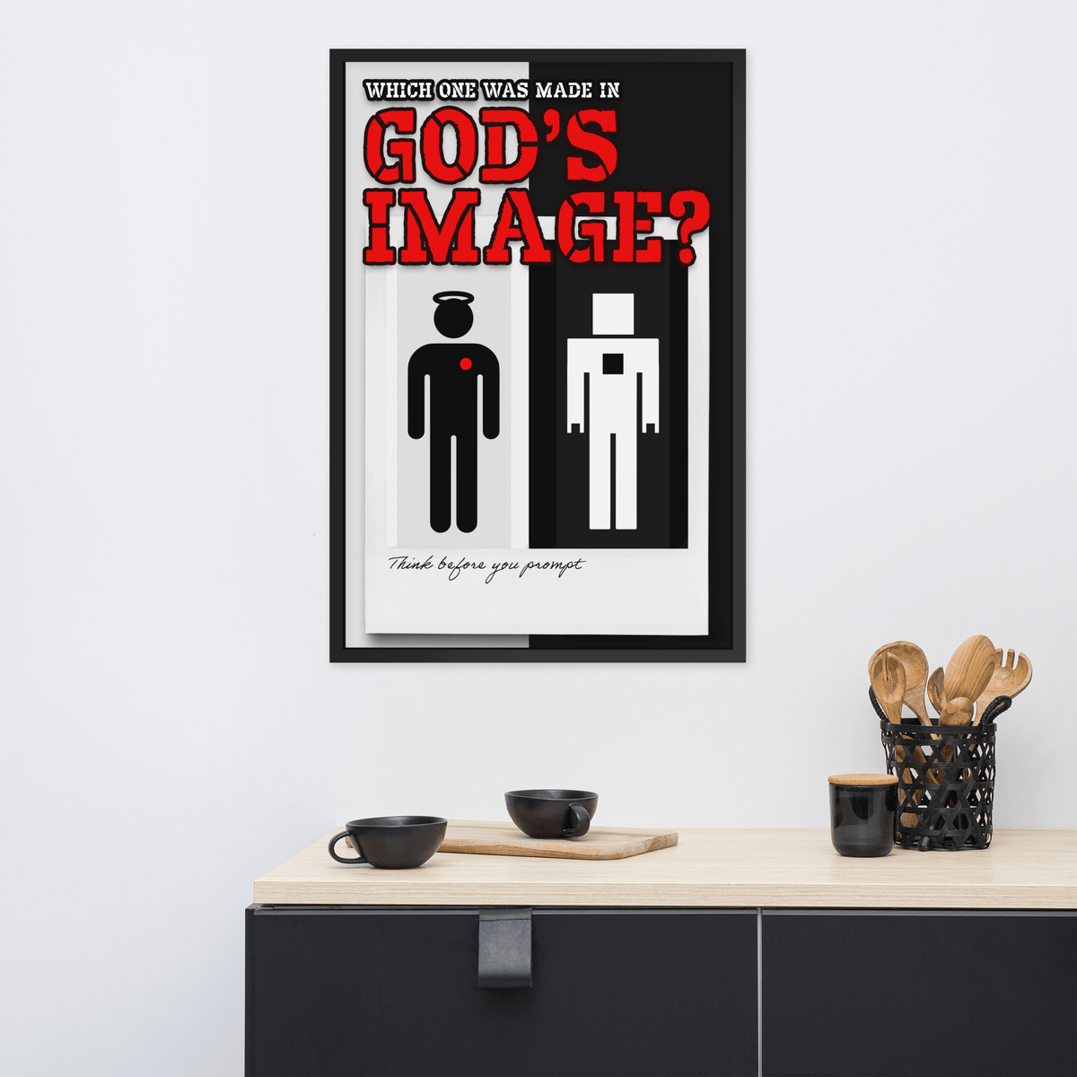 Think Before You Prompt Framed Poster - NeoRebellion