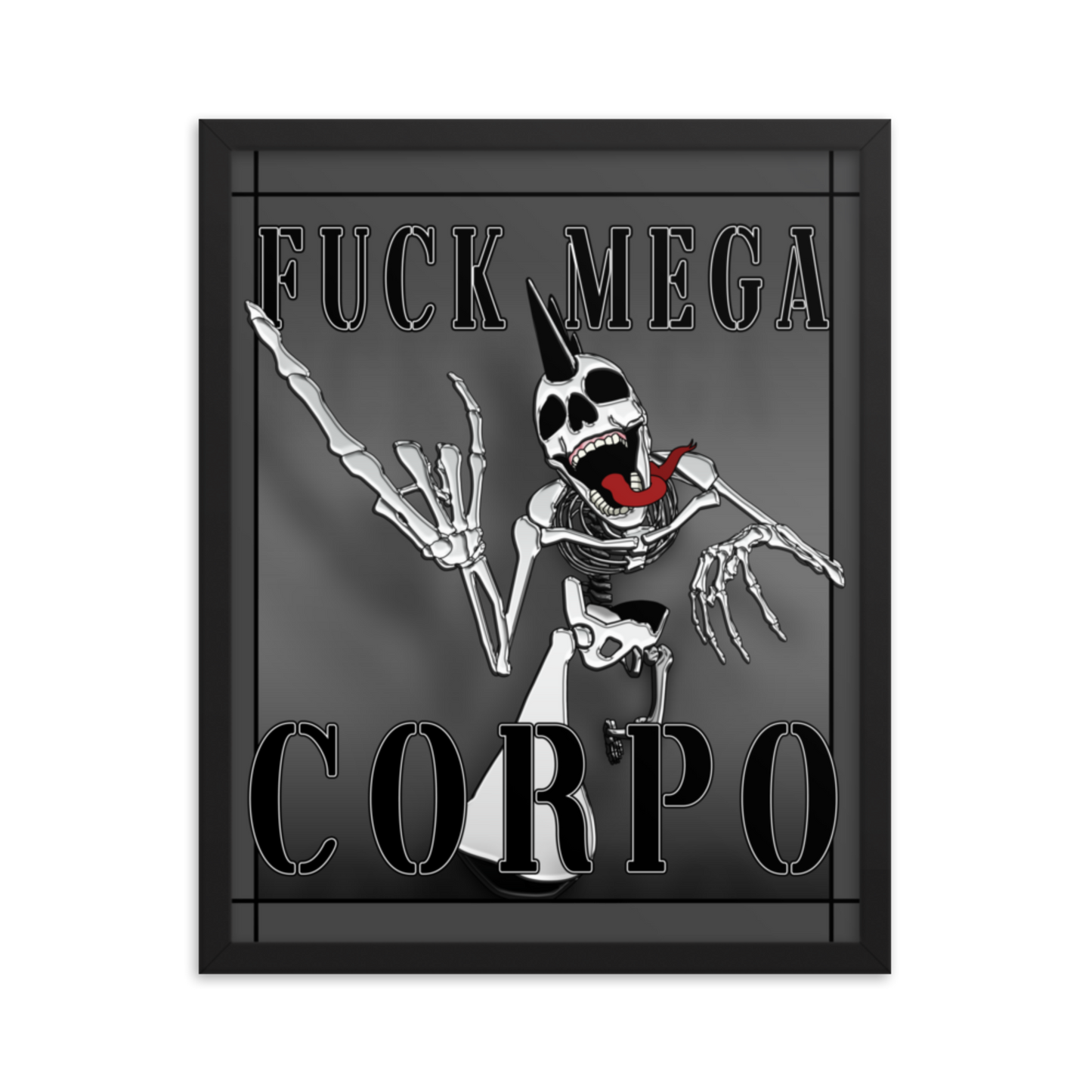 Fuck Mega Corpo Framed Poster