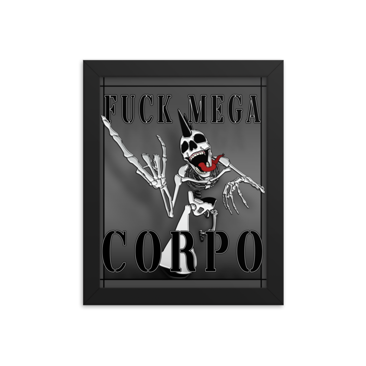 Fuck Mega Corpo Framed Poster