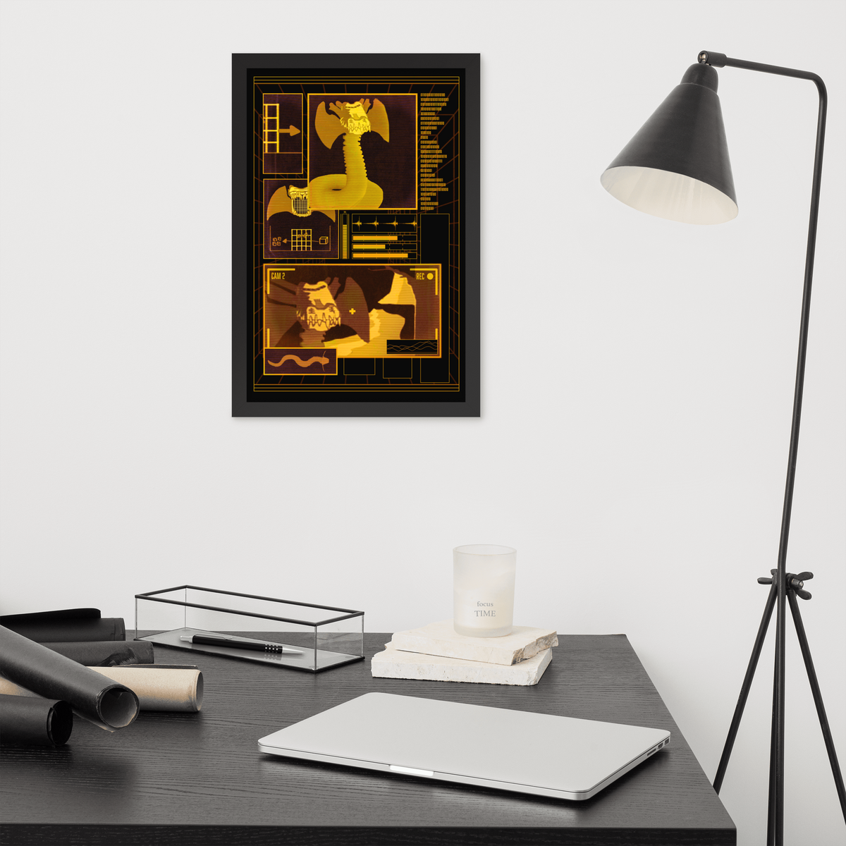 Data Dragon Framed Poster