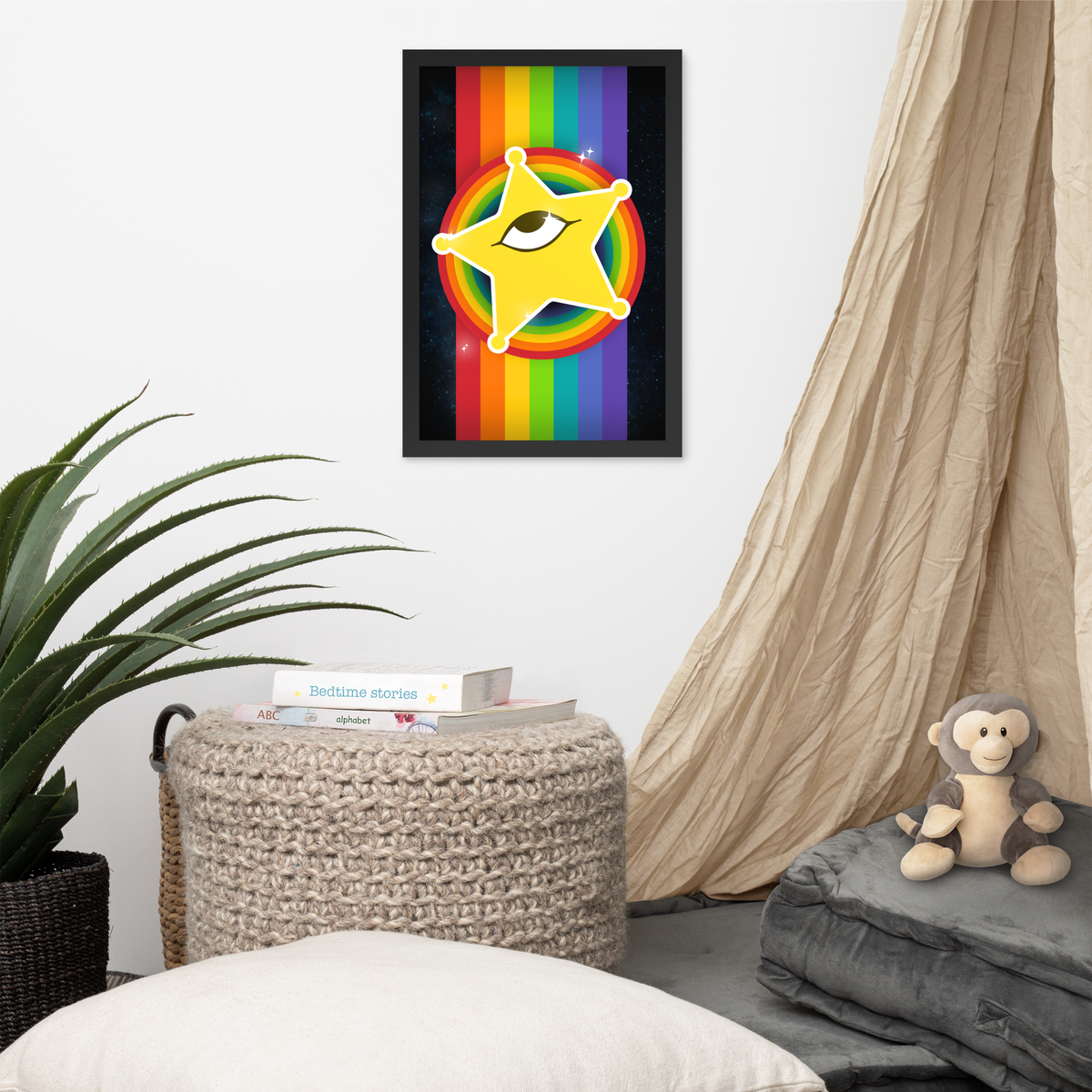 Rainbow Superstar Framed Poster