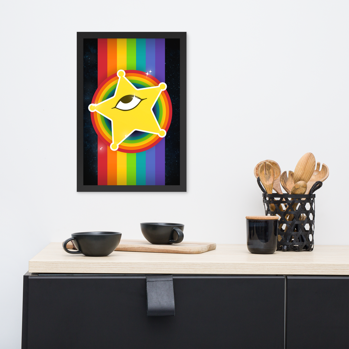 Rainbow Superstar Framed Poster