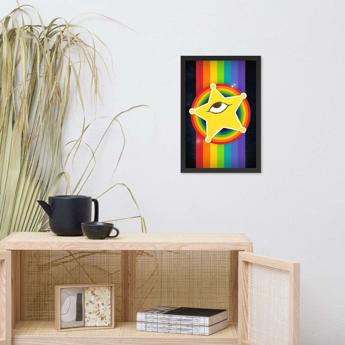 Rainbow Superstar Framed Poster