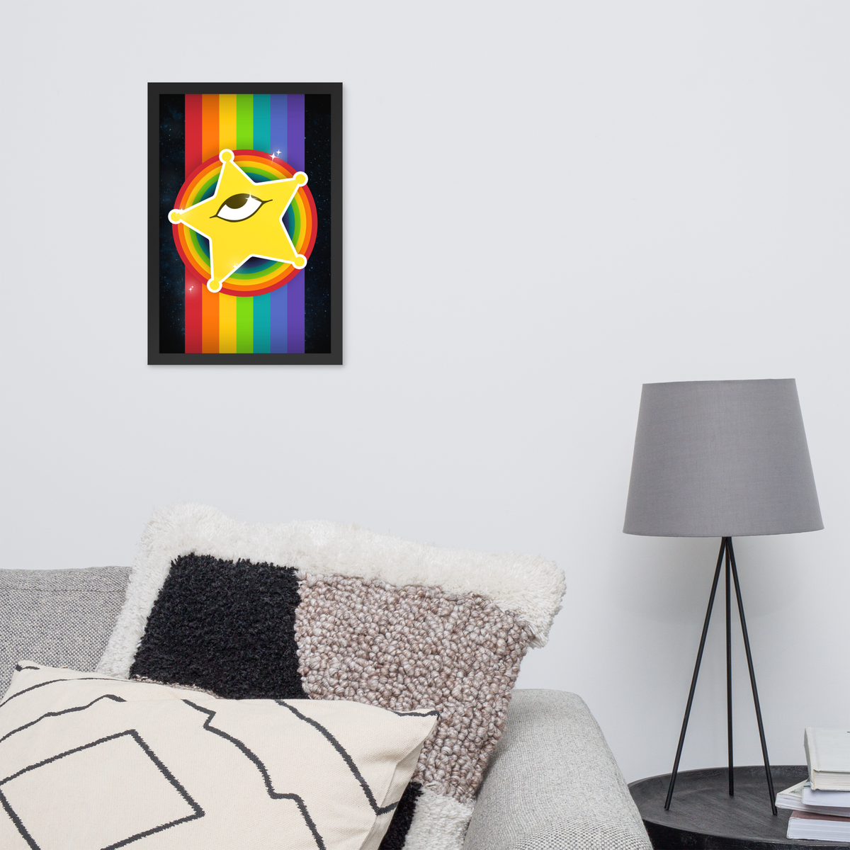 Rainbow Superstar Framed Poster