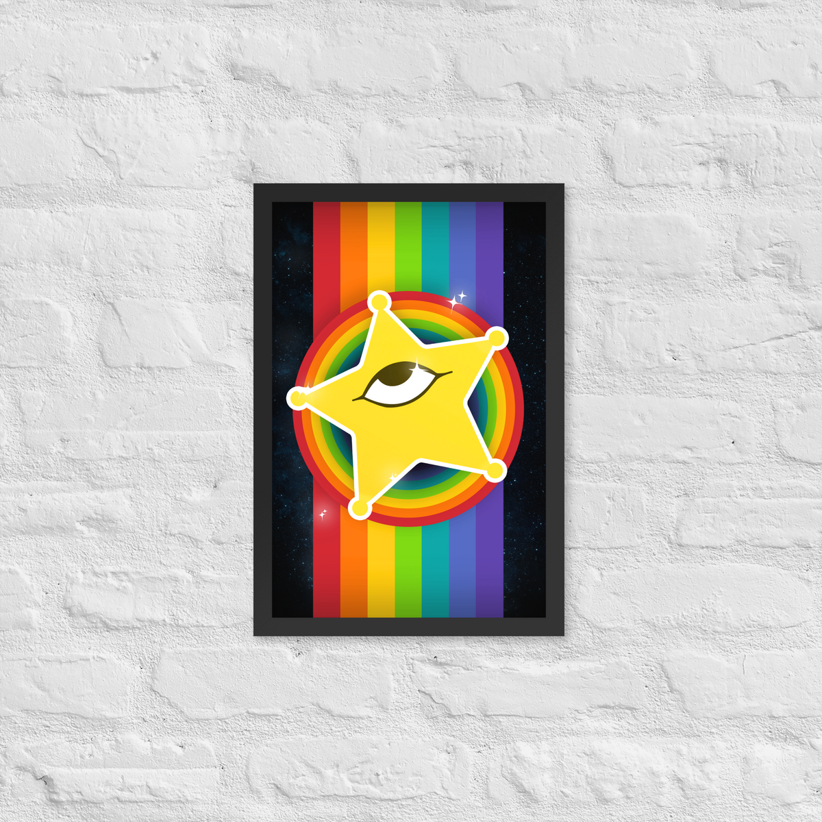 Rainbow Superstar Framed Poster