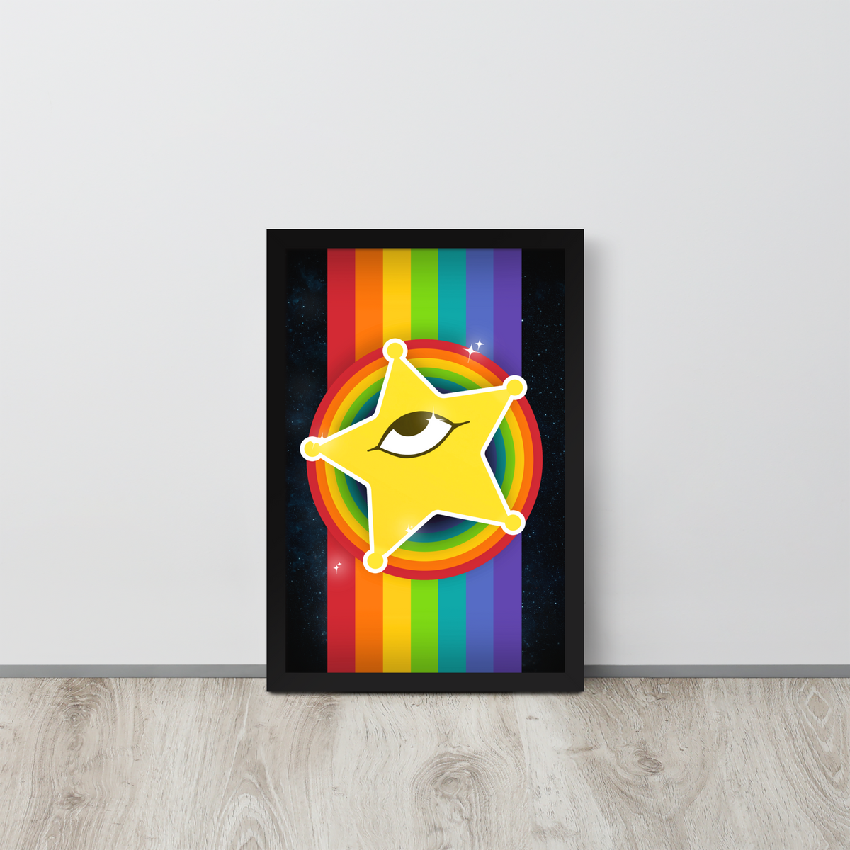Rainbow Superstar Framed Poster
